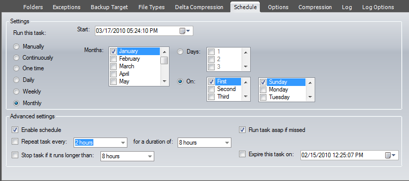schedule hyper-v backup task