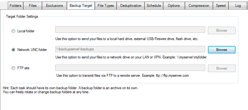 live backup of VHD and VHDX backup target